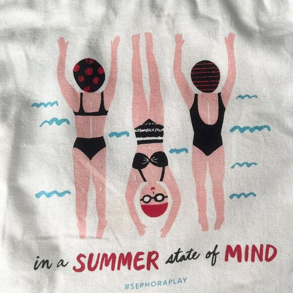 Sephora Summer State of Mind Drawstring Cloth MakeUp Delicates Travel Bag New - Picture 2 of 4